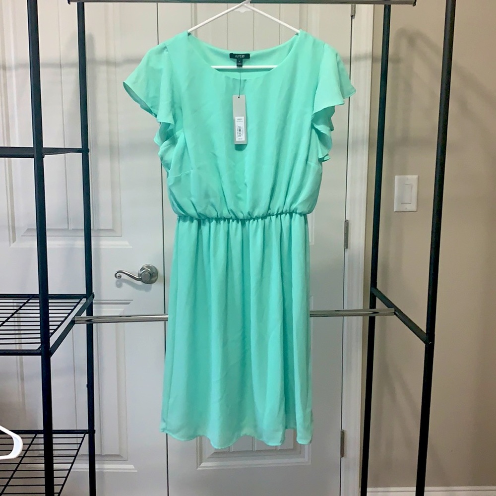 Mint Green Ruffle Sleeve Woven Dress